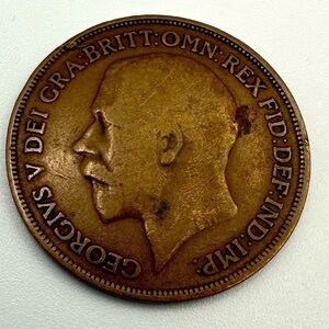 Vintage Coins - 1914 One Penny Great Britain.